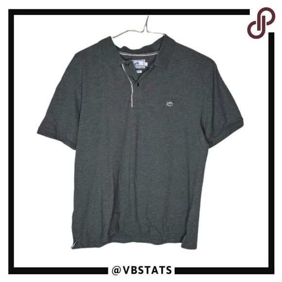 Southern Tide Large Trim Fit Charcoal Gray Short Sleeve Polo Shirt - Picture 1 of 5